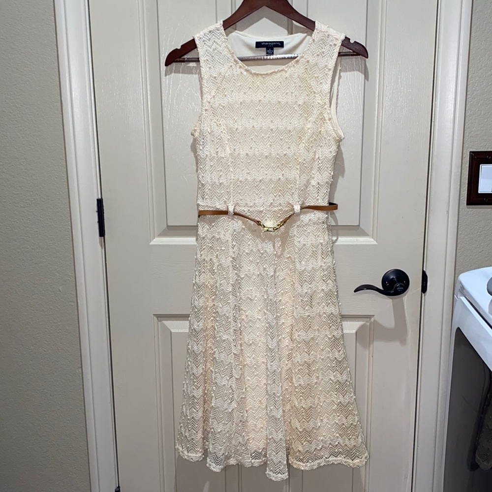 Sharagano sleeveless a-line dress